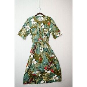 Vintage Matti of Lynne Pina LoVoi womens floral dress 12 tropical print